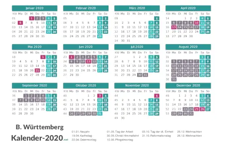 Kalender 2020 Zum Ausdrucken Kostenlos