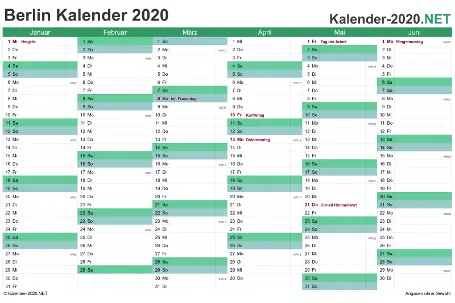 Excel Kalender 2020 Kostenlos