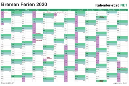 Excel Kalender 2020 Kostenlos