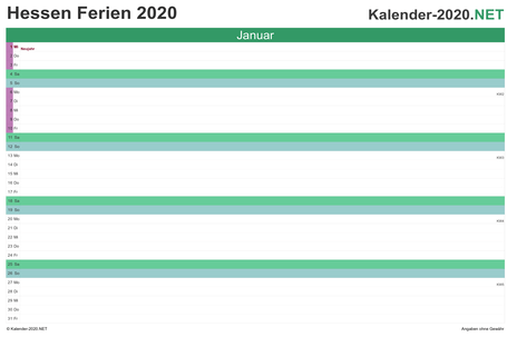 Ferien Hessen 2020 Ferienkalender Ubersicht