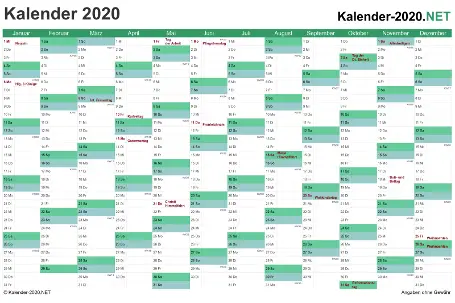 Excel Kalender 2020 Kostenlos