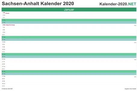 Sachsen-Anhalt Monatskalender 2020 Sachsen-Anhalt Monatskalender 2020 Vorschau